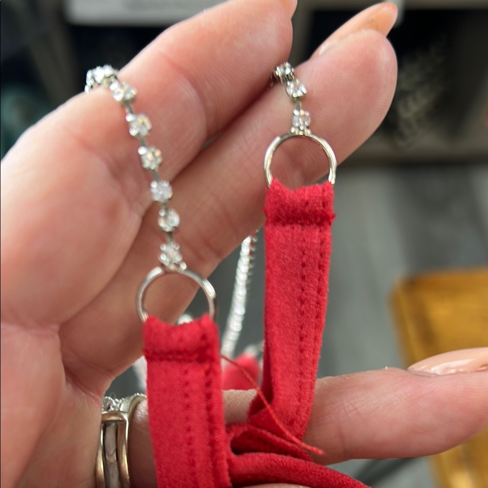Red Rhinestone‎ strap medium Bralette - Picture 7 of 10